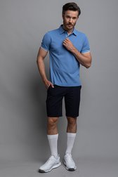 Le devant de Polo de golf bleue à manches courtes de Dansaert Golf Club pour Hommes