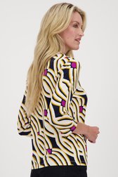 Polo écru à imprimé graphique de Claude Arielle pour Femmes