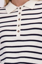 Détail de Polo écru à rayures bleu de Liberty Island pour Femmes