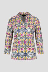 Polo écru avec imprimé coloré de Claude Arielle pour Femmes