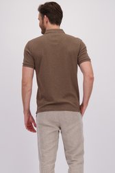 Le dos de Polo en maille brun de Upper East pour Hommes