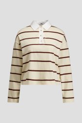 Photo produit 1 de Polo jaune clair à rayures marron de Louise pour Femmes