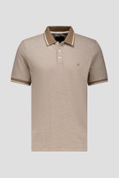 Polo marron à imprimé fin en écru de Ravøtt pour Hommes