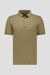 Polo marron à texture rayée de Ravøtt pour Hommes