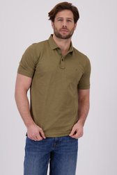 Polo marron à texture rayée de Ravøtt pour Hommes