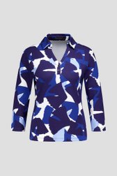 Productfoto 1 van Polo met blauwe print en 3/4 mouwen door Claude Arielle voor Dames