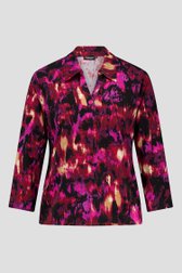 Polo met fuchsia-paarse print van Signature voor Dames