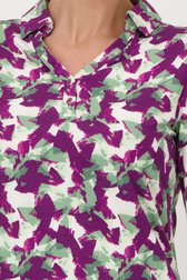 Polo met paars-groene print van Claude Arielle voor Dames