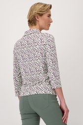 Achterkant van Polo met paars-groene print door Claude Arielle voor Dames