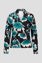 Polo noir à fleurs de Claude Arielle pour Femmes
