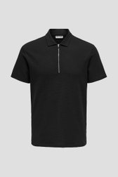 Polo noir avec fermeture à glissière courte de ONLY & SONS pour Hommes