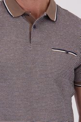 Polo rayé bleu-marron de Dansaert Blue pour Hommes