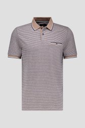 Polo rayé bleu-marron de Dansaert Blue pour Hommes