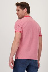 Polo rouge à col rayé de Dansaert Blue pour Hommes