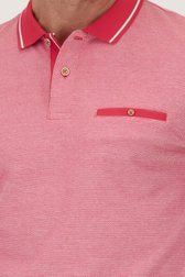 Polo rouge à col rayé de Dansaert Blue pour Hommes