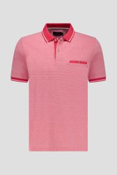Polo rouge à col rayé de Dansaert Blue pour Hommes