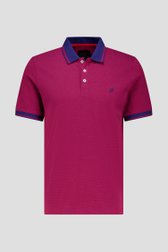 Polo rouge à imprimé fin en bleu de Ravøtt pour Hommes
