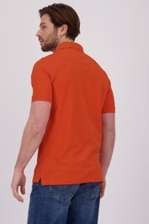 Polo rouge-orange à texture rayée de Ravøtt pour Hommes