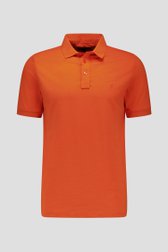 Polo rouge-orange à texture rayée de Ravøtt pour Hommes
