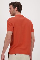Polo texturé orange foncé de Ravøtt pour Hommes