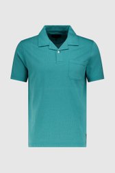 Polo turquoise avec motif à carreaux subtil de Ravøtt pour Hommes