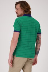 Polo vert à rayures bleues de Ravøtt pour Hommes