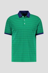Polo vert à rayures bleues de Ravøtt pour Hommes