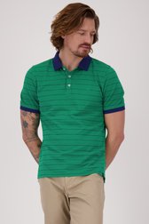 Polo vert à rayures bleues de Ravøtt pour Hommes