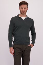 Le devant de Polo vert foncé avec laine de Marc O'Polo pour Hommes