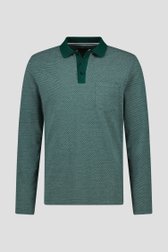 Polo vert foncé avec motif fin de Dansaert Blue pour Hommes