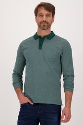 Polo vert foncé avec motif fin de Dansaert Blue pour Hommes