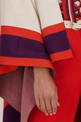 Poncho crème avec finition rouge-violet	 de D'Auvry pour Femmes