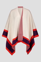 Poncho crème avec finition rouge-violet	 de D'Auvry pour Femmes