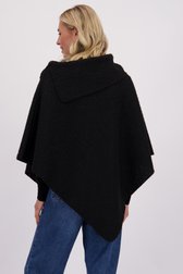 Le dos de Poncho noir effet bouclé de Modeno pour Femmes