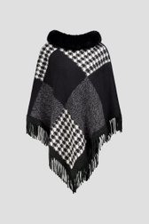 Photo produit 1 de Poncho noir et gris à motif pied-de-poule de Liberty Island pour Femmes