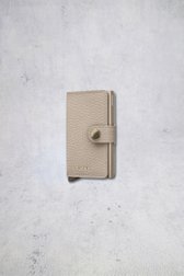 Le devant de Porte-cartes en cuir beige - Miniwallet Pebble de Secri pour Femmes