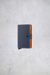 Le devant de Porte-cartes en cuir bleu – Miniwallet matte de Secri pour Hommes