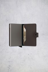 Détail de Porte-cartes en cuir brun - Miniwallet matte de Secri pour Hommes