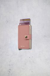 Détail de Porte-cartes en cuir rose - Miniwallet Pebble de Secri pour Femmes
