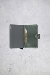 Détail de Porte-cartes en cuir vert à l’aspect vintage de Secri pour Hommes