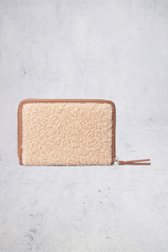 Le dos de Portefeuille beige en teddy de Laurent David pour Femmes