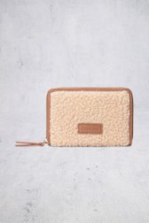 Le devant de Portefeuille beige en teddy de Laurent David pour Femmes
