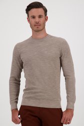 Pull à col rond gris-brun de Michaelis pour Hommes