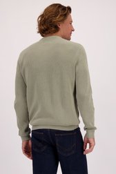 Le dos de Pull à col rond vert clair de Ravøtt pour Hommes