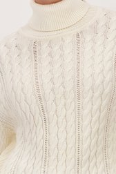 Pull à col roulé en tricot câblé écru de AC by Annelien Coorevits pour Femmes