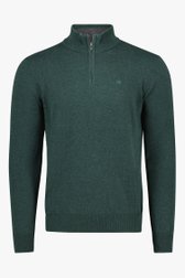 Pull à col zippé vert foncé de Dansaert Blue pour Hommes