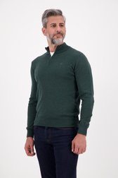 Pull à col zippé vert foncé de Dansaert Blue pour Hommes