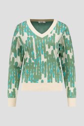 Pull à imprimé vert et col en V de Liberty Loving nature pour Femmes