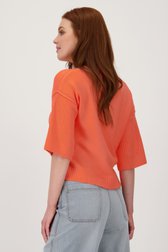 Le dos de Pull à manches courtes corail de Libelle pour Femmes