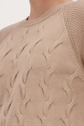 Pull à manches courtes en tricot beige de Liberty Island pour Femmes